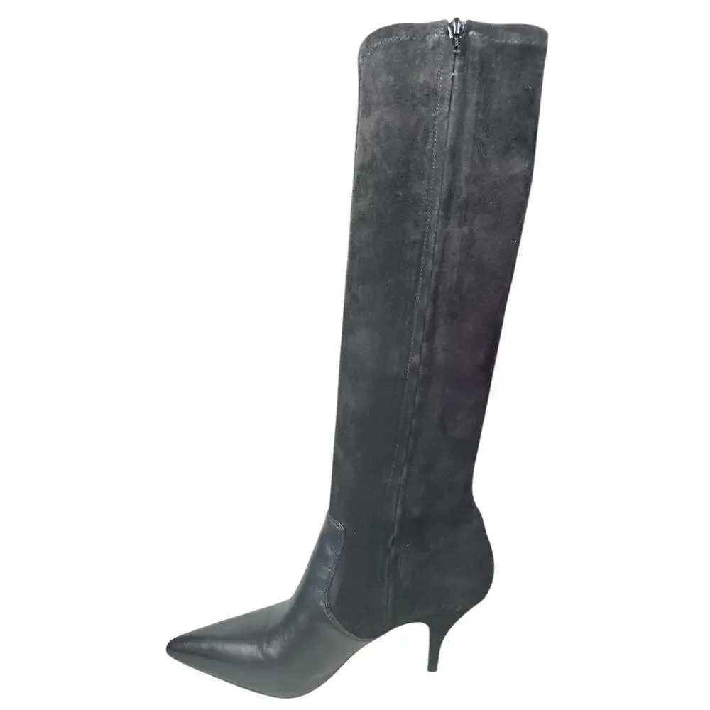 Tory Burch Women’s Georgina Black Leather Stretch Pointed Toe Boot Size US 8.5